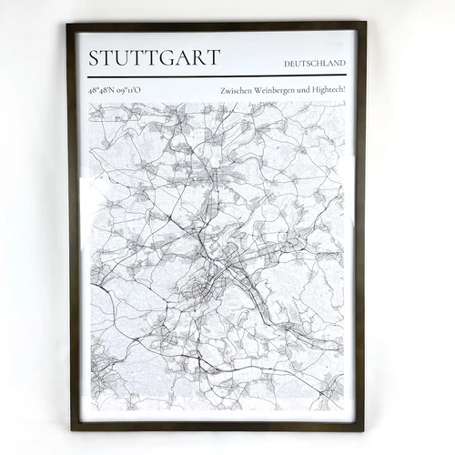 Stadtkarte als gerahmtes Poster: Vergleich